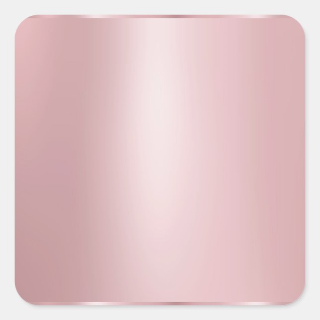 Elegant Rose Gold Blank Modern Template Trendy Square Sticker (Front)