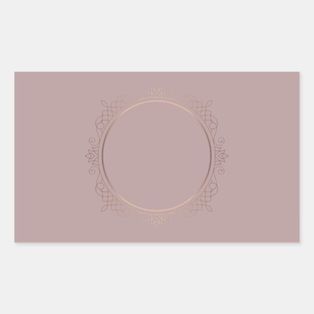 Elegant Rose Gold Blank Template Add Your Text Rectangular Sticker (Front)