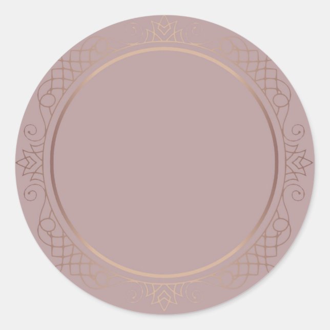 Elegant Rose Gold Blank Template Trendy Modern Classic Round Sticker (Front)