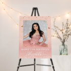 Elegant Rose Gold Blush Pink Birthday Party Photo
