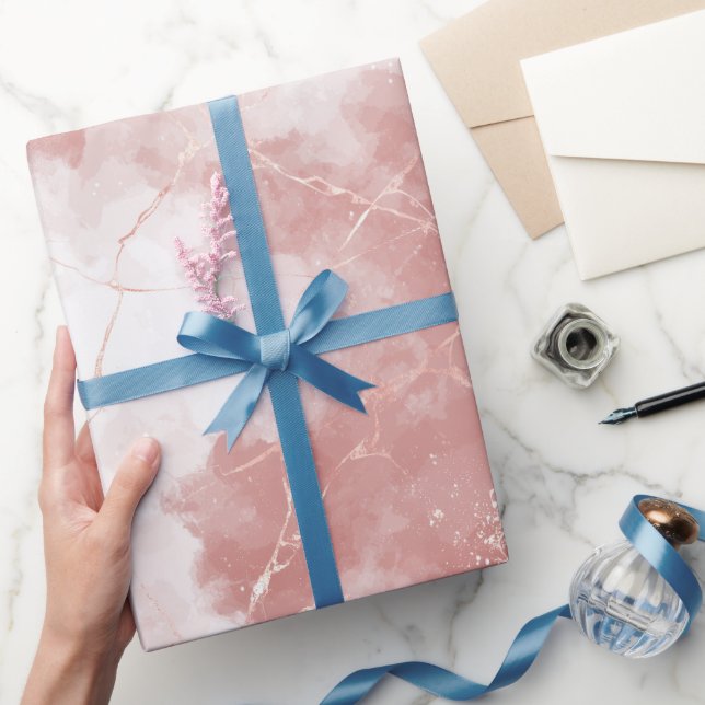 Elegant Rose Gold Blush Shine Abstract Pattern Wrapping Paper (Gifting)