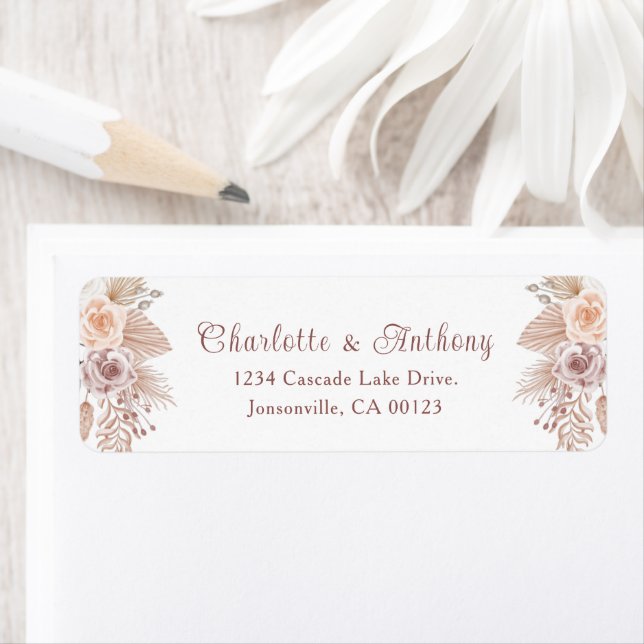 Elegant Rose Gold Boho Script Wedding (Insitu)