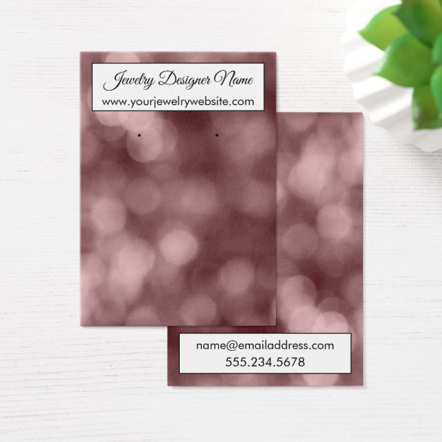 Elegant Rose Gold Bokeh Earring Holder Display (Desk)