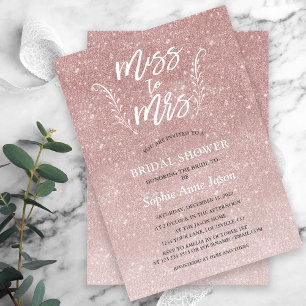 Elegant Rose Gold Bridal Shower Bachelorette Invitation