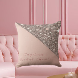 Elegant Rose Gold Bridal Shower  Cushion