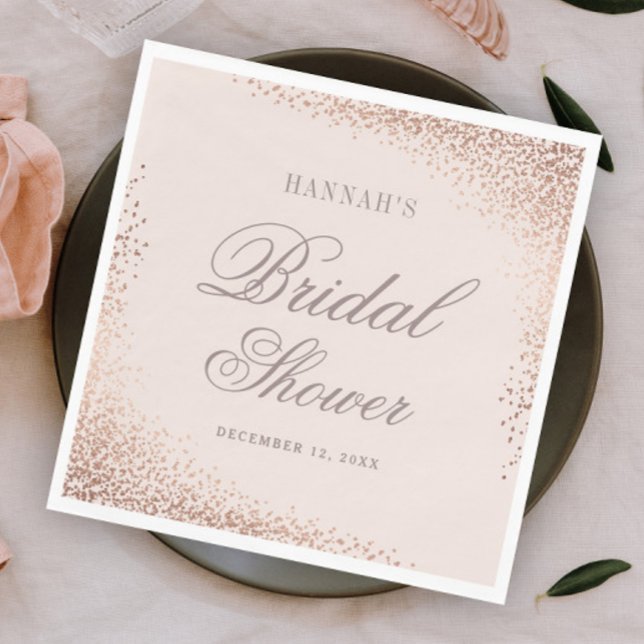 Elegant Rose Gold Bridal Shower Napkin (Creator Uploaded)