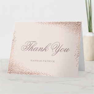 Elegant Rose Gold Bridal Shower Thank You Card