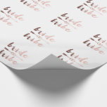 elegant rose gold bride tribe arrow wedding rings wrapping paper<br><div class="desc">Modern and stylish faux rose gold "bride tribe" text,  arrow and wedding rings. You may customise the product by choosing the background colour.</div>