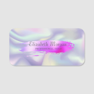 Elegant Rose Gold Brush Stroke,Ombre Name Tag
