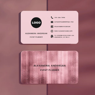 Elegant Rose Gold Brushed Metal Professional Business Card