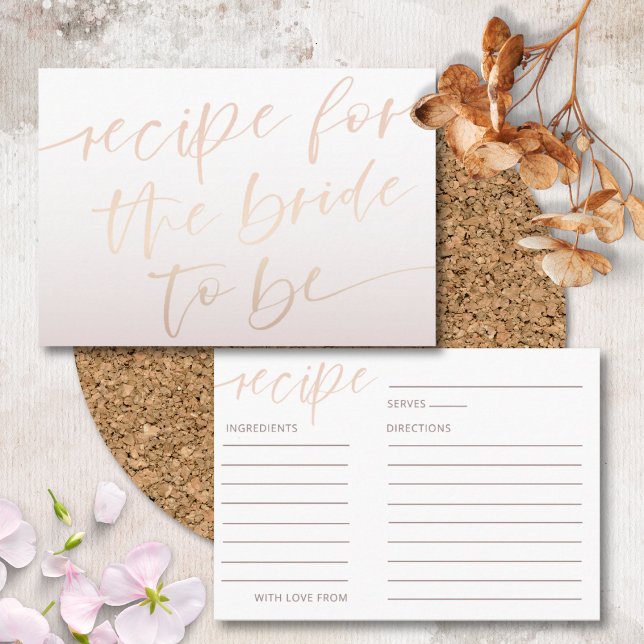Elegant Rose Gold Calligraphy Bridal Shower  Enclosure Card (Creator Uploaded)