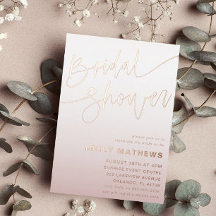 Elegant Rose Gold Calligraphy Bridal Showerl