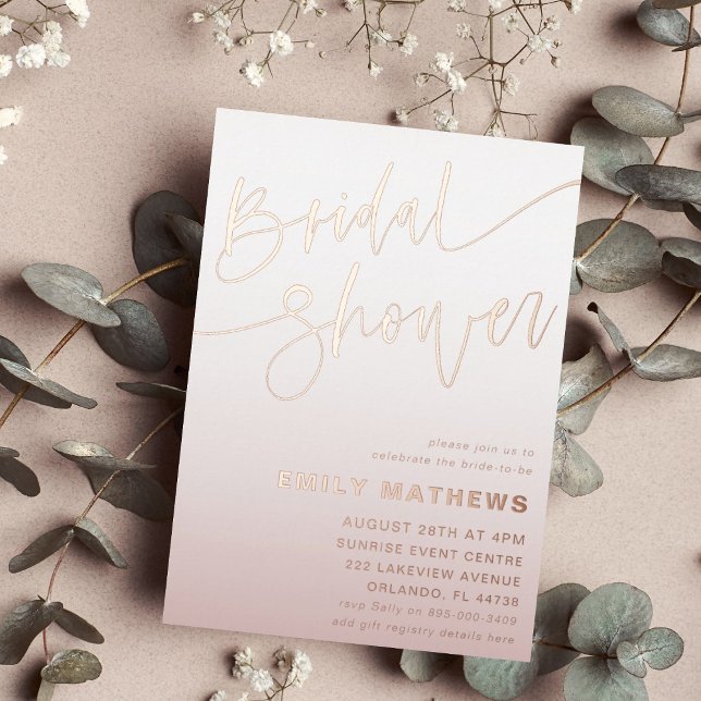 Elegant Rose Gold Calligraphy Bridal Showerl (Creator Uploaded)