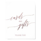 Elegant Rose Gold Calligraphy Cards and Gifts Sign