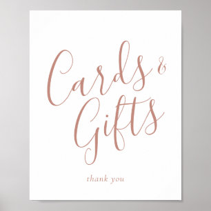 Elegant Rose Gold Calligraphy Cards and Gifts Sign