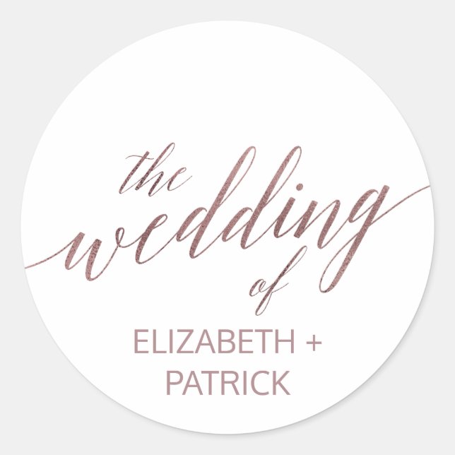 Elegant Rose Gold Calligraphy Envelope Seals (Front)