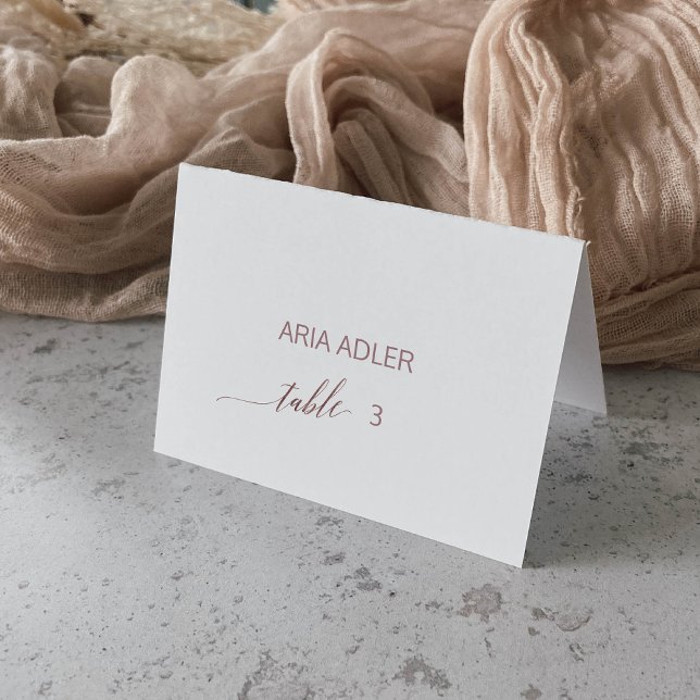Elegant Rose Gold Calligraphy Escort Place Cards (Creator Uploaded)