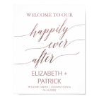 Elegant Rose Gold Calligraphy Happily Ever After