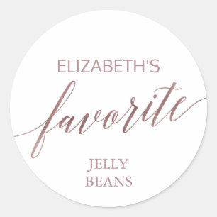 Elegant Rose Gold Calligraphy His and Her Favourit Classic Round Sticker