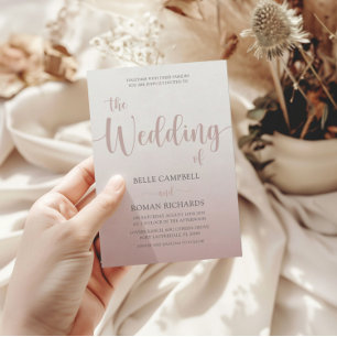  Elegant Rose Gold Calligraphy Script Wedding  Invitation