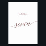 Elegant Rose Gold Calligraphy Table Seven Table Number<br><div class="desc">This elegant rose gold calligraphy table seven table number is perfect for a simple wedding. The neutral design features a minimalist card decorated with romantic and whimsical faux rose gold foil typography. The card prints on the front and back (double-sided). Other table numbers in the collection are sold separately. Please...</div>