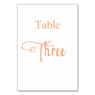 Elegant rose gold calligraphy table three 3 number