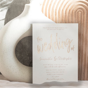 Elegant Rose Gold Calligraphy The Wedding Of