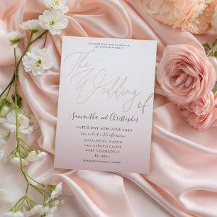 Elegant Rose Gold Calligraphy The Wedding Of Foil