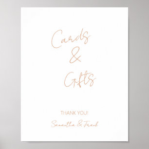Elegant Rose Gold Card and Gift Sign