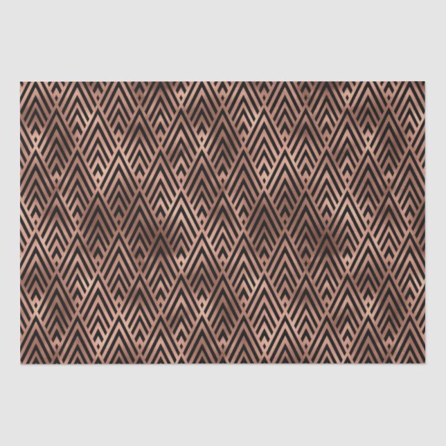 Elegant Rose Gold Chevron Diamond Art Deco Pattern Tissue Paper (Front)