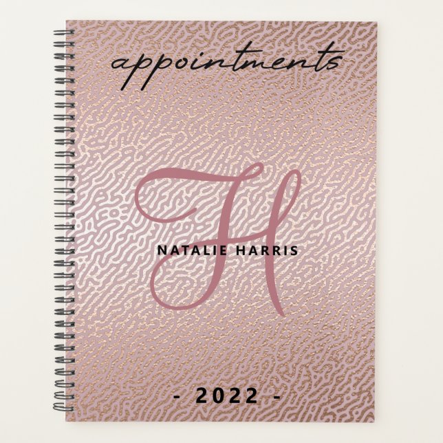 Elegant Rose Gold Chic Appointment Book Planner (Front)