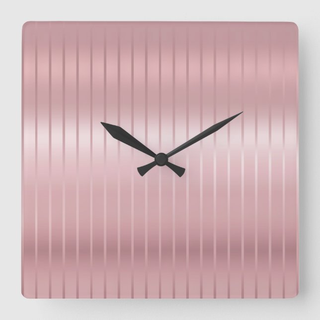 Elegant Rose Gold Colour Modern Template Square Square Wall Clock (Front)