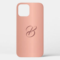 Elegant Rose Gold Colour Monogrammed iPhone Case