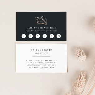 Elegant Rose Gold Conch Shell Loyalty Card