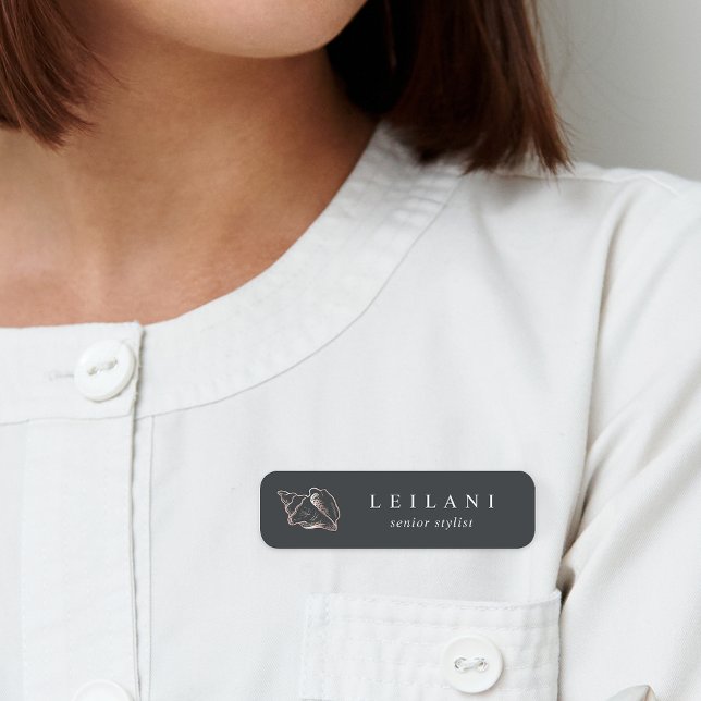 Elegant Rose Gold Conch Shell Name Tag (Creator Uploaded)