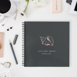 Elegant Rose Gold Conch Shell Notebook
