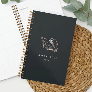Elegant Rose Gold Conch Shell Personalised Planner