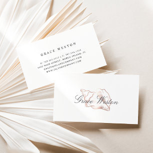 Elegant Rose Gold Conch Shell Script Business Card