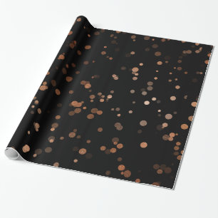 Elegant rose gold confetti polka dot pattern wrapping paper