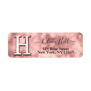 Elegant Rose Gold Custom Monogram