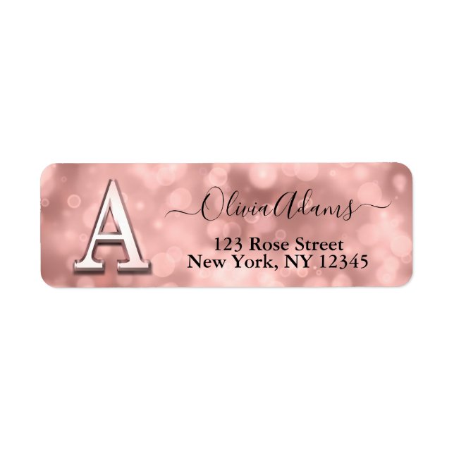 Elegant Rose Gold Custom Monogram (Front)