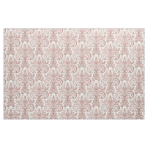 Elegant Rose Gold Damask Printed by the Yard Fabric