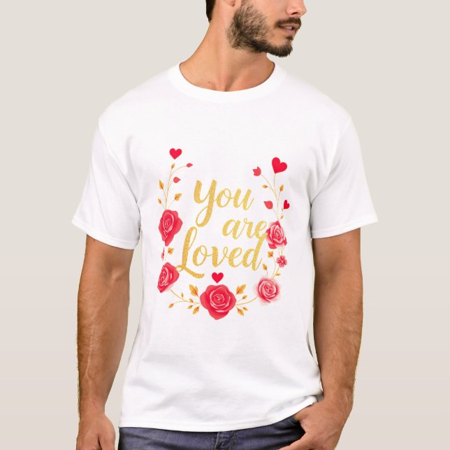 Elegant Rose & Gold Design Men's Basic T-Shirt (Front)