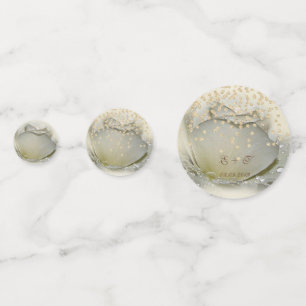 Elegant Rose ,Gold Diamonds ,Love-Name Confetti