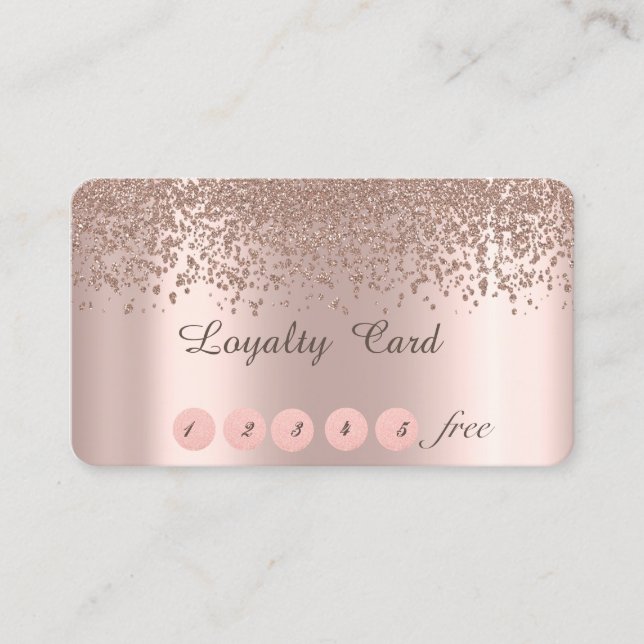 Elegant Rose Gold Diamonds Loyalty Card (Front)