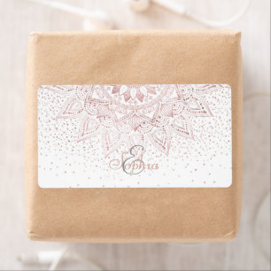 Elegant Rose Gold Dots Mandala