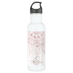 Elegant Rose Gold Dots Mandala 710 Ml Water Bottle