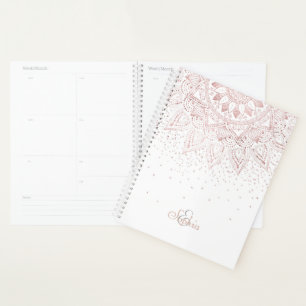 Elegant Rose Gold Dots Mandala Planner