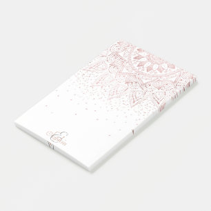 Elegant Rose Gold Dots Mandala Post-it Notes