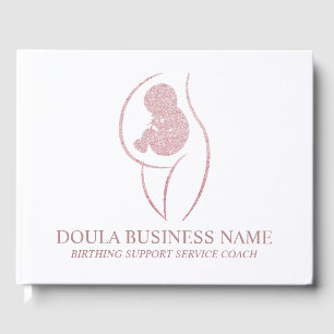 Elegant Rose Gold Doula Business Client Guest Book